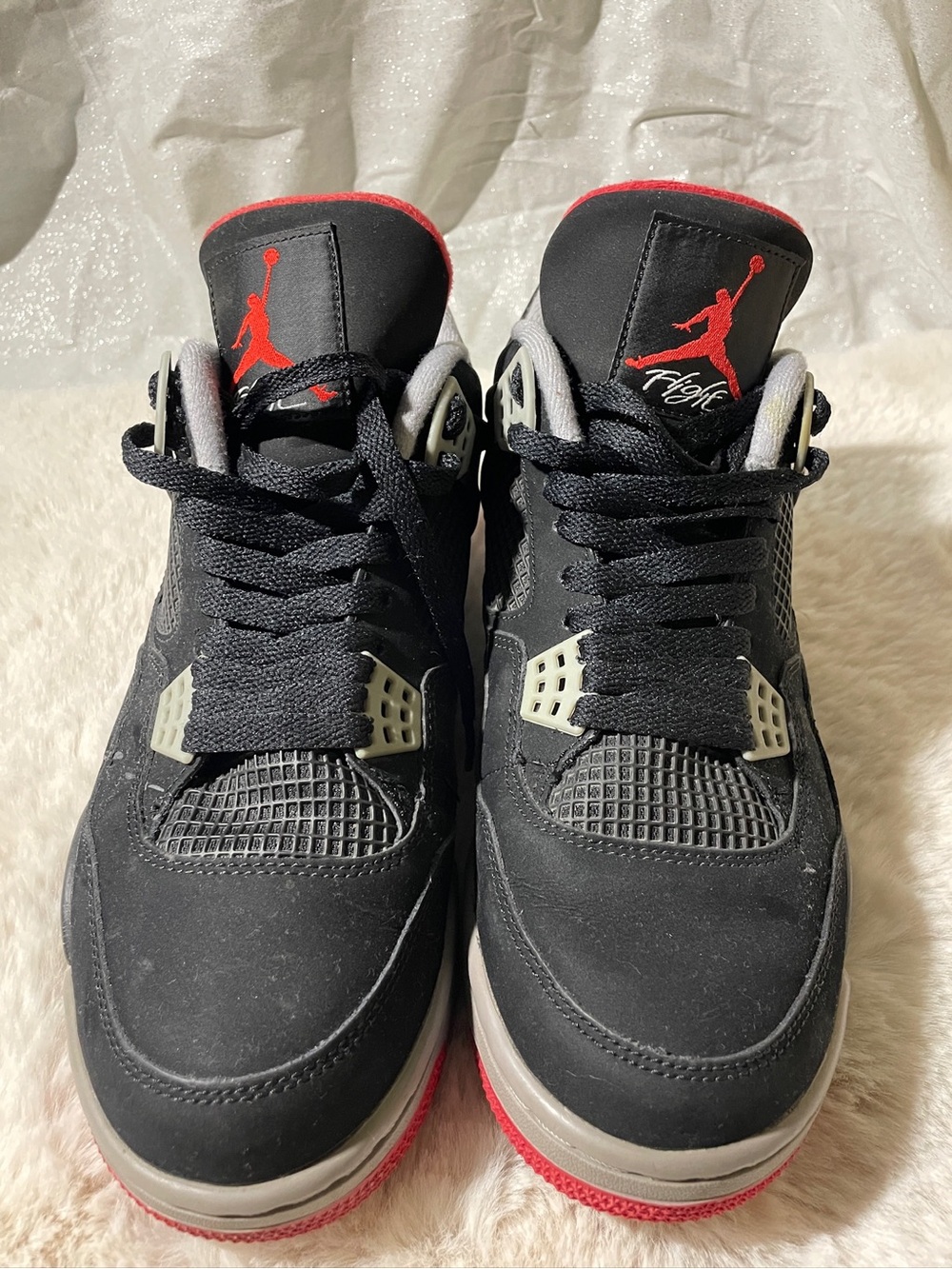 Air Jordan 4 Retro Bred 2012 Black Cement Fire Red Size 10 Men’s With Box